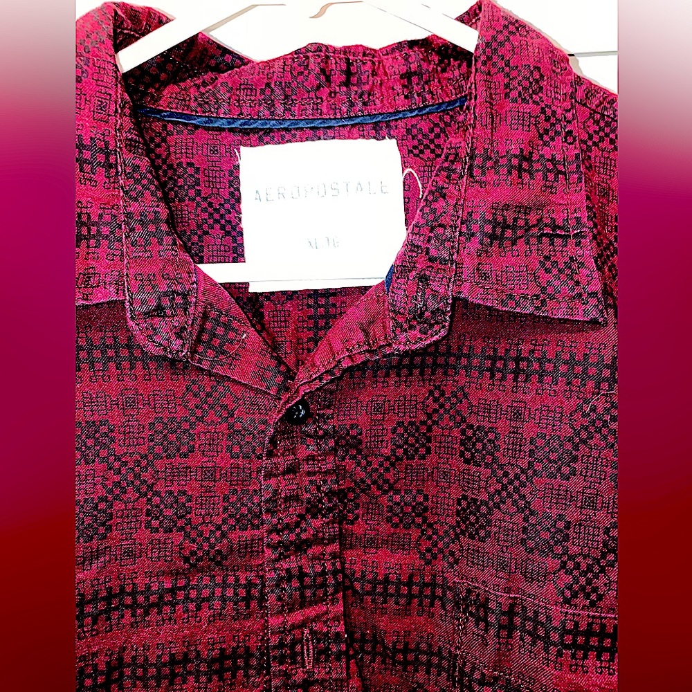 Men’s XL Aeropostale Casual Long Sleeve Button Down Shirt Patterned